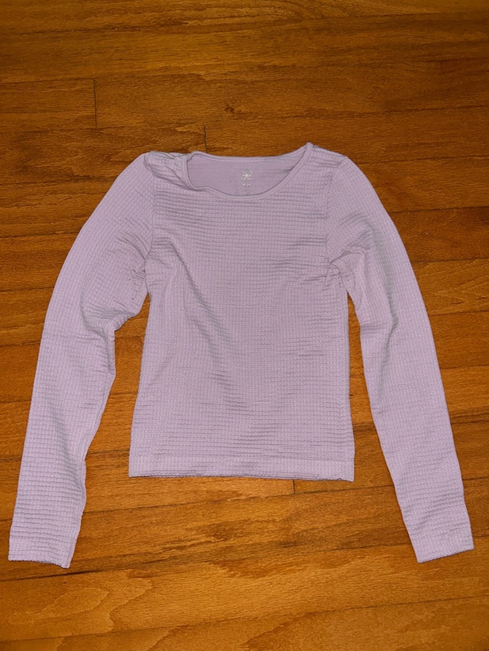 Aura Lavender Waffle Knit Long Sleeve Top